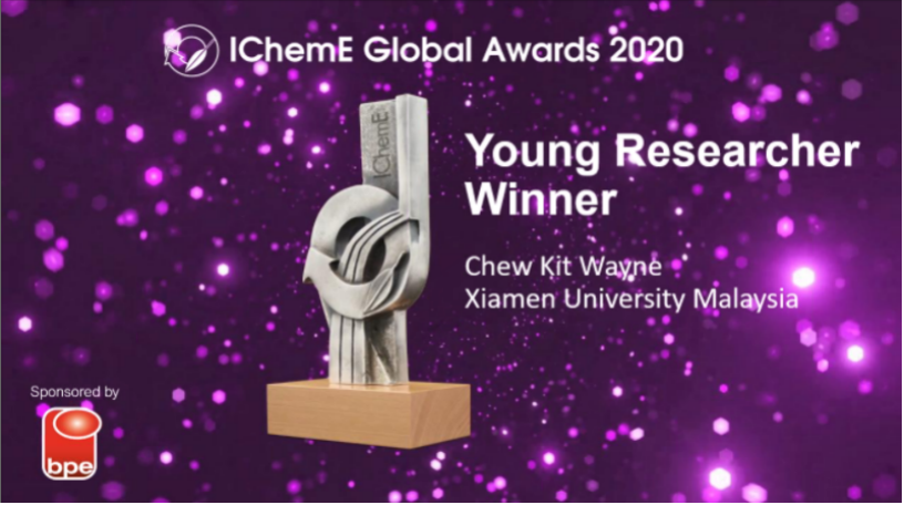 Dr. Chew Kit Wayne Receives IChemE Global Award for Young Researcher 2020 (2)