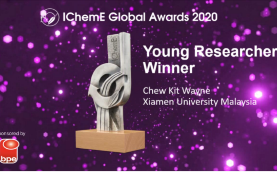 Dr. Chew Kit Wayne Receives IChemE Global Award for Young Researcher 2020 (2)
