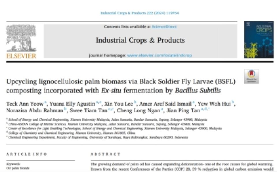 XMUM Alumnus Shares Research on Sustainable Agriculture at Global IChemE Webinar
